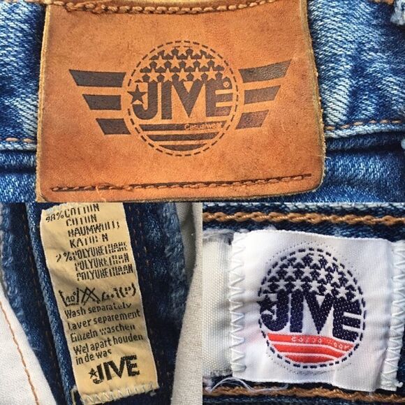 Jive Vintage High Waisted Cut Off Denim Shorts 24 - Picture 5 of 5